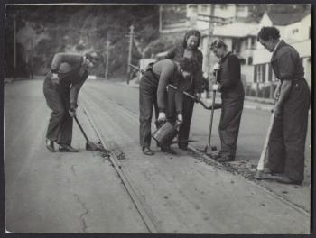 Women working for Wellington Tramways.